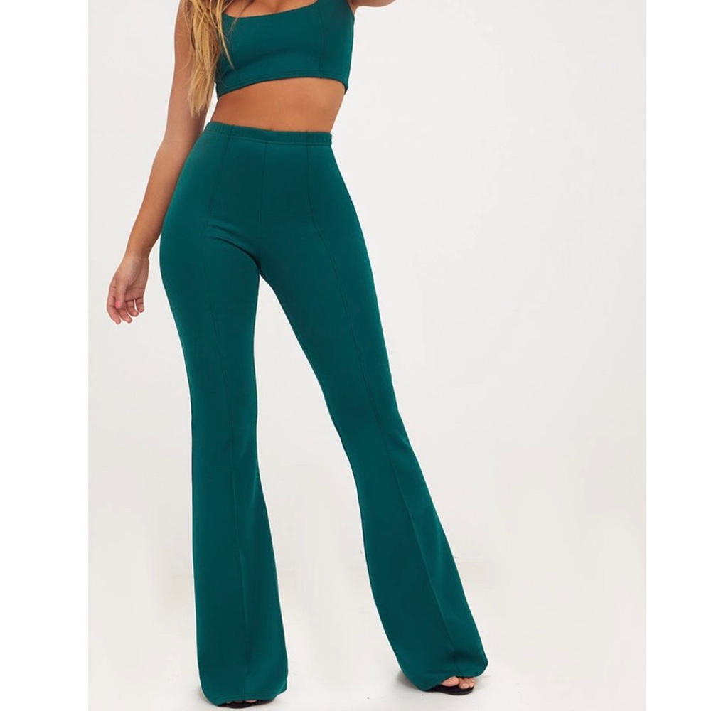 Forest Green High Waist Flare Long | NEVER WORN